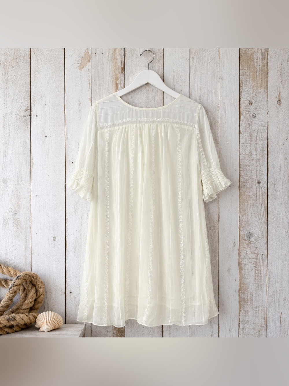 NWT Umgee Pale Yellow Lace Boho Dress L